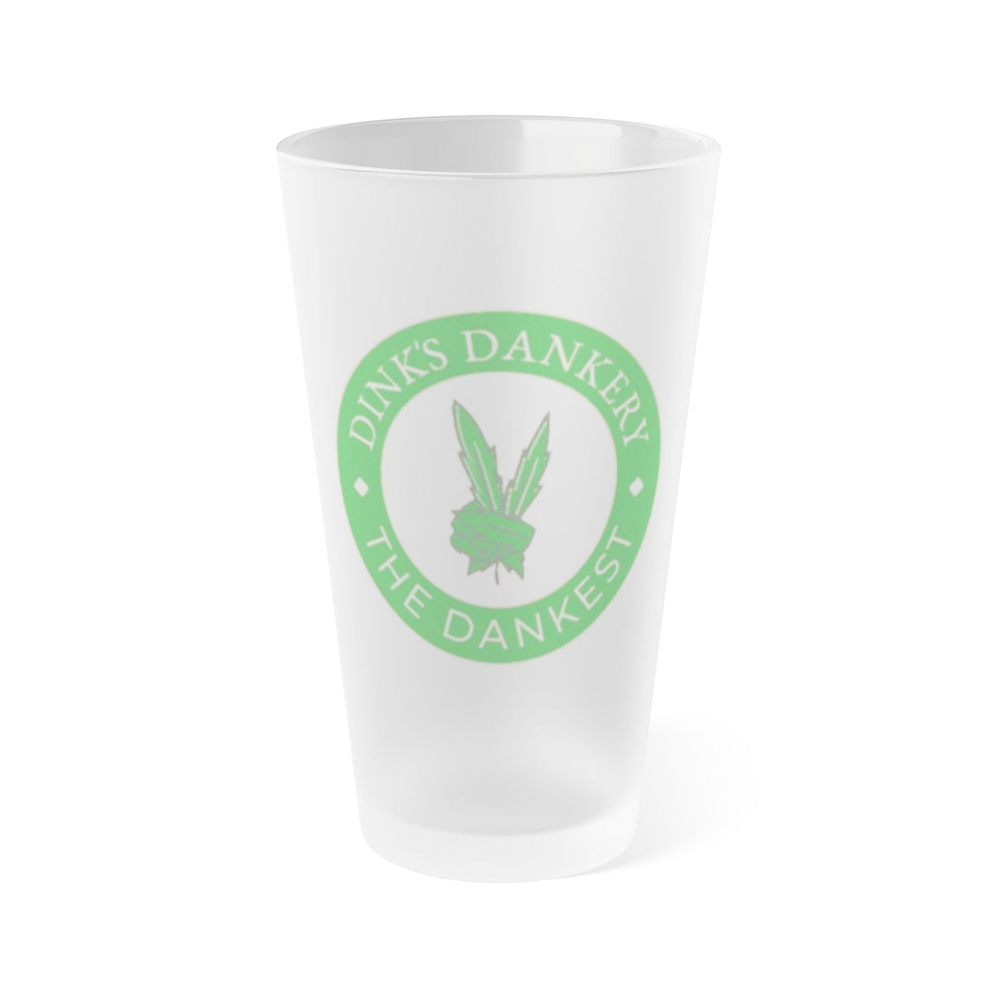 Frosted Pint Glass - Dink's Dankery - 16oz Party Glass for Cannabis Lovers