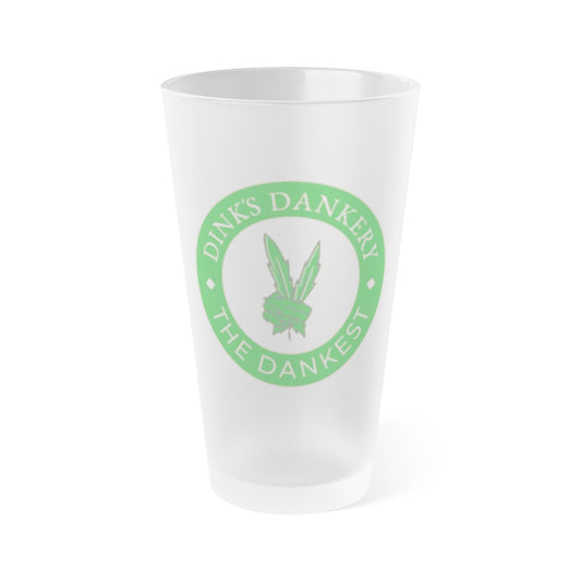 Frosted Pint Glass - Dink's Dankery - 16oz Party Glass for Cannabis Lovers
